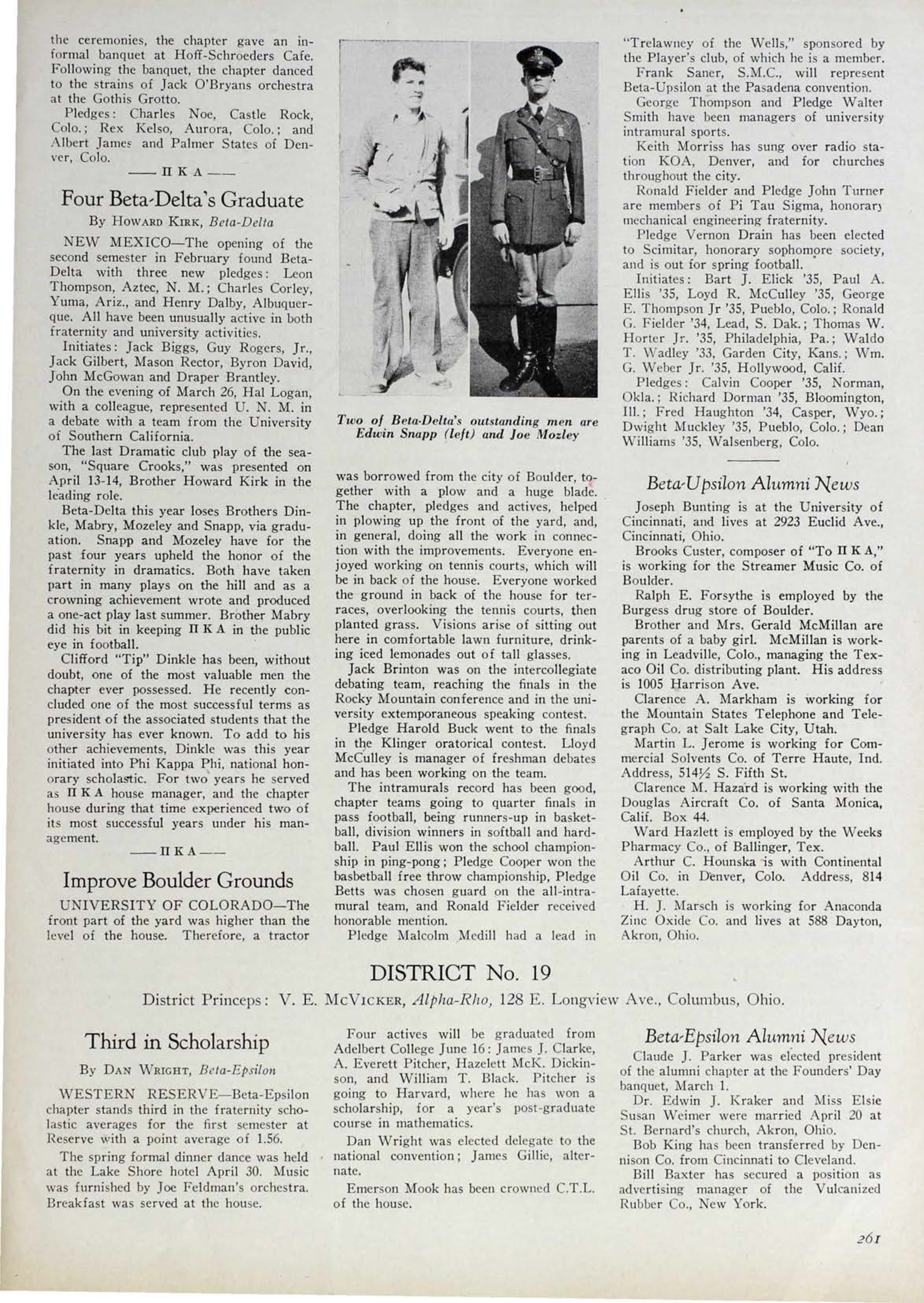 News From The Chapters: District No. 19, June 1932